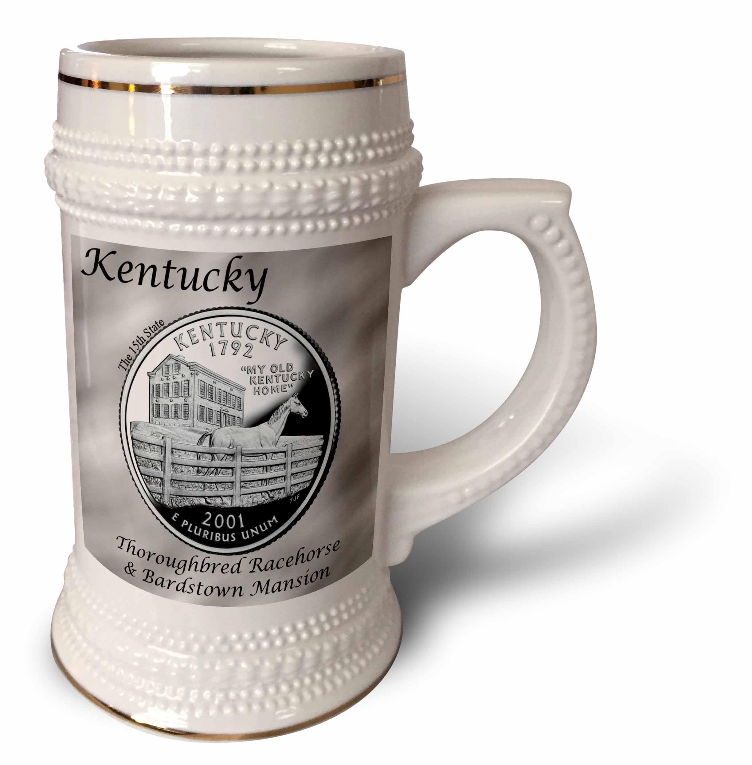 Taza stein de Kentucky de 510 ml jarra cerámica de 22 oz color blanco