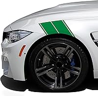 Vista 20 de (2) Calcomanías de vinilo para defensas de hash a rayas de carreras, par de calcomanías a rayas (3M dorado metálico)