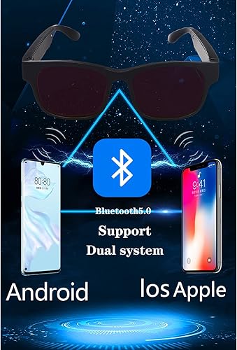 Miniatura 2 de IVY Lentes inteligentes, lentes de sol de audio inalámbricos Bluetooth con auriculares abiertos y llamadas manos libres, color negro glamour Negro