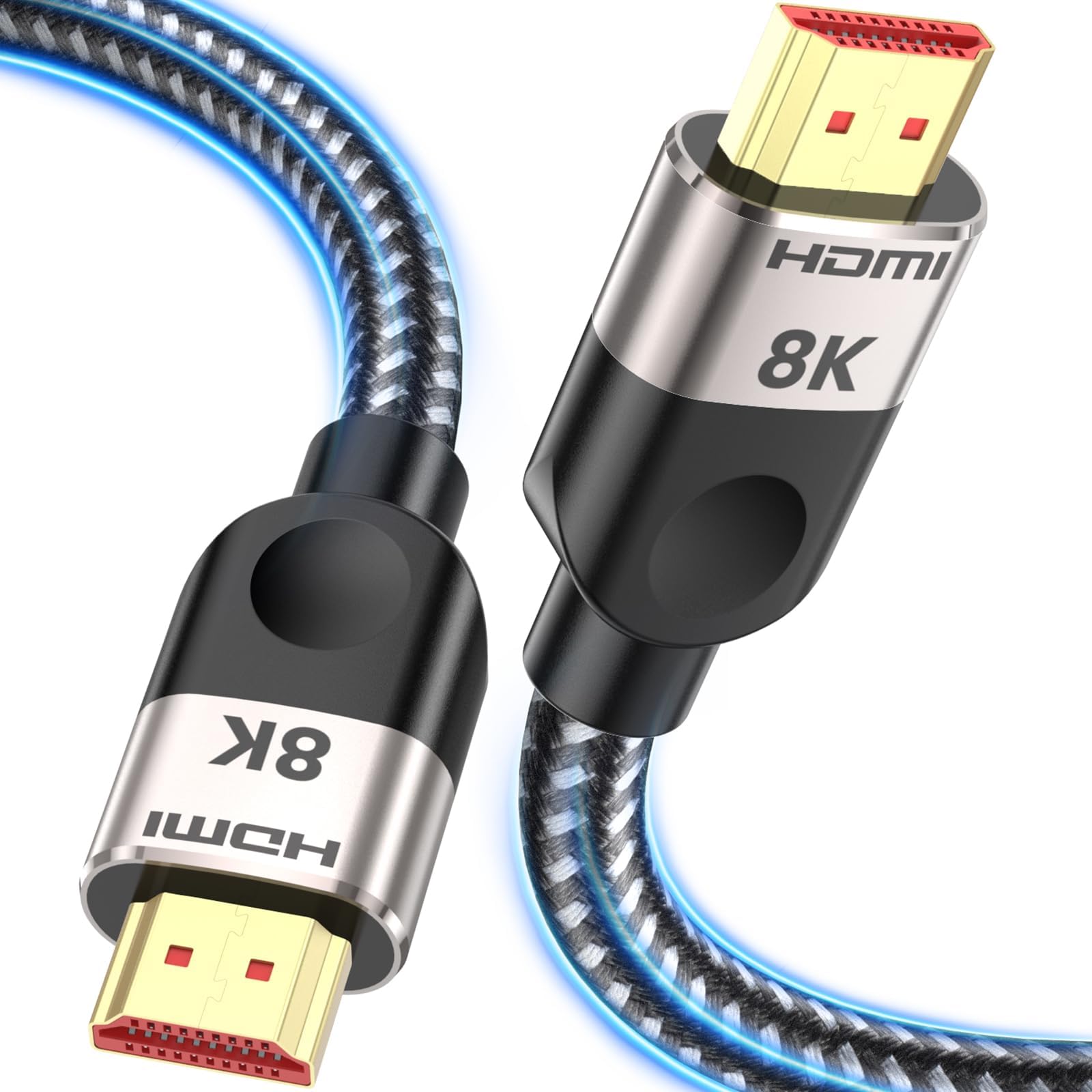 HDMI 2.1 Cable 5M, 8K@60Hz 4K@120Hz Ultra HD Cable High-Speed Lead 48Gbps, 7680x4320,Supports eARC HDR10 HDCP 2.2 & 2.3 DTS: X 3D CEC Compatible with all HDMI devices PC/TV/HDTV/Blu-ray