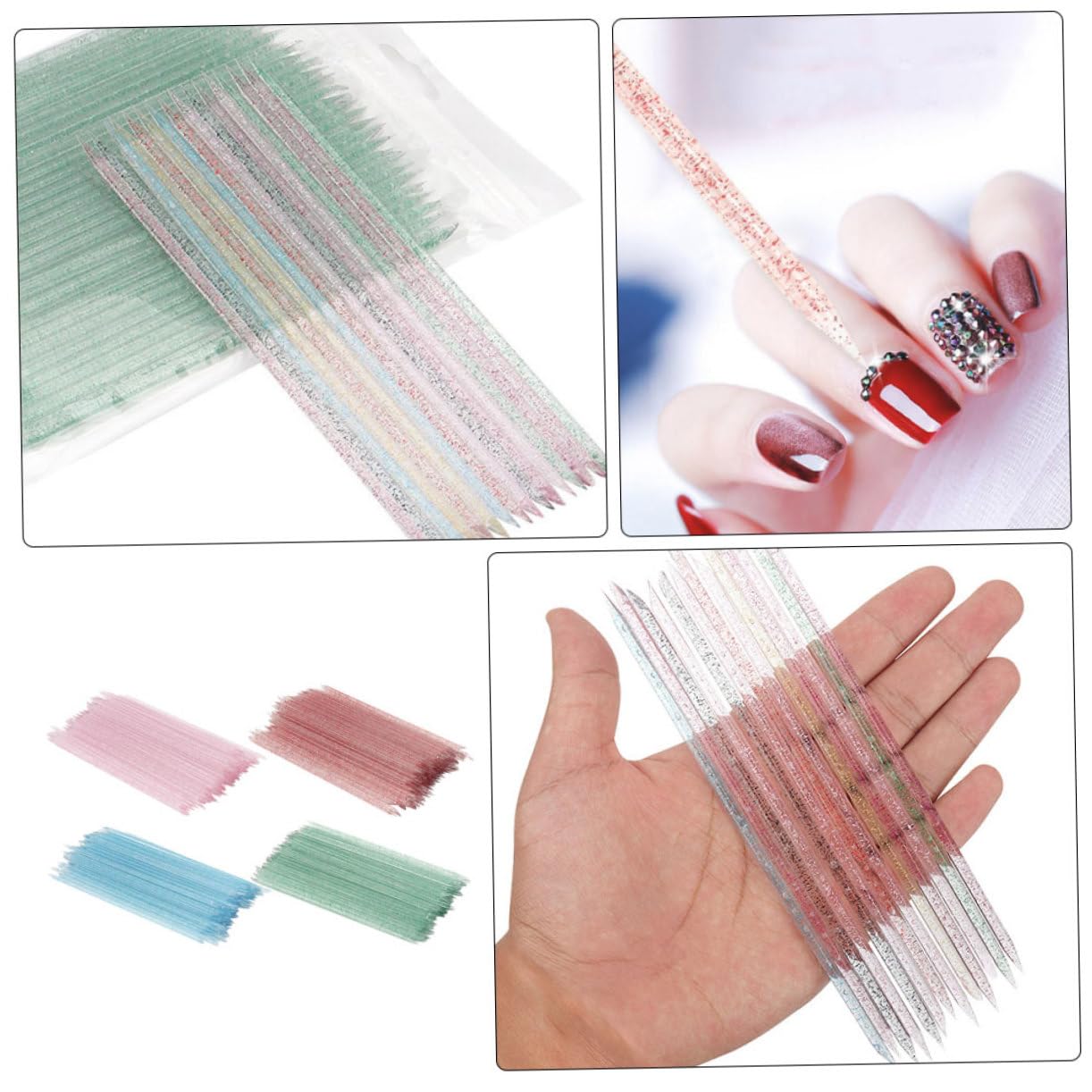 Didiseaon 400pcs Nail Art Tools Multi-color Dotting Sticks for Manicure Cuticle Care Lightweight Compact Nail Cleaning Tools for Home Salon Use