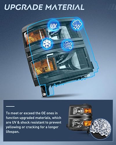 Miniatura 69 de Nilight Headlight Assembly Compatible with 1988 1989 1990 1991 1992 1993 Chevrolet GMC C/K 1988-1993 Silverado Suburban Sierra Blazer Tahoe Yukon