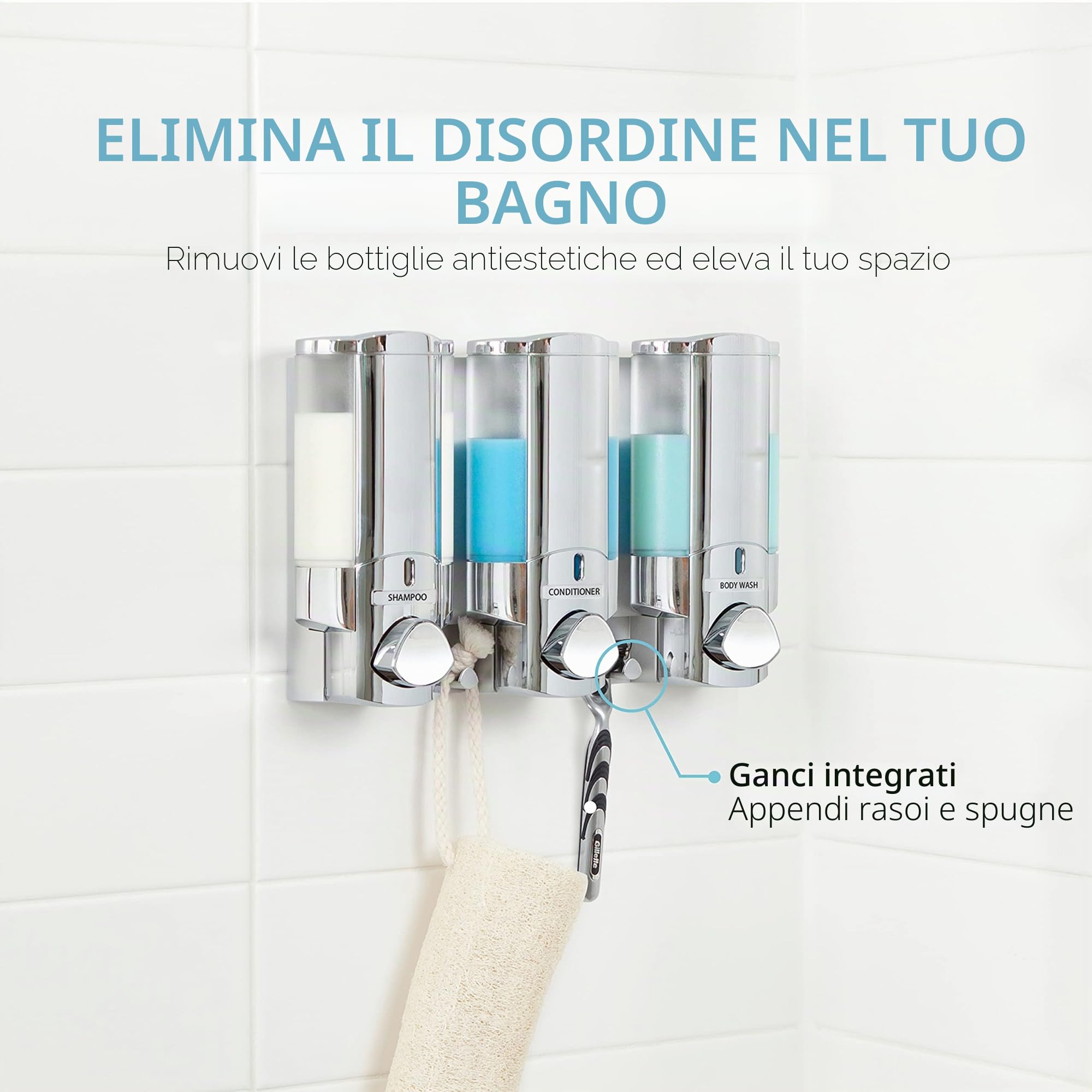 Better Living Aviva - Dispenser a Tre camere, Cromato