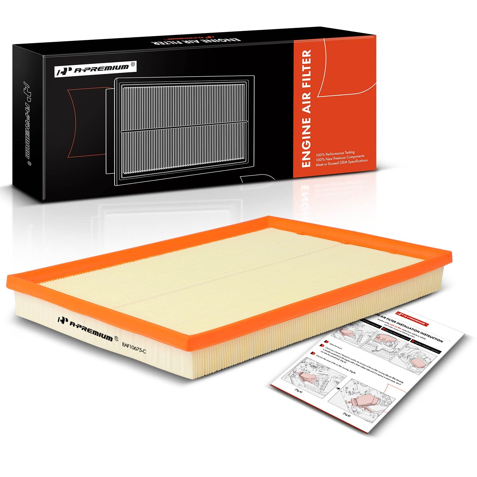 A-PremiumEngine Air Filter Compatible with BMW E70 Series X5 2007 2008 2009 2010 L6 3.0L, Replace# 13717548888