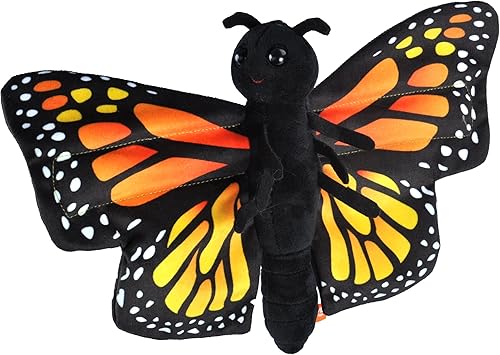Wild Republic Huggers Butterfly Monarch - Juguete de peluche, pulsera de palmada, animal de peluche, juguetes para niños, 8 pulgadas