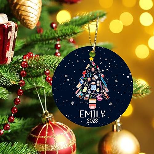 Miniatura 6 de Adorno de maquillaje para árbol de Navidad 2023, adorno de Navidad personalizado para artista de maquillaje, adorno de árbol de Navidad, adorno de