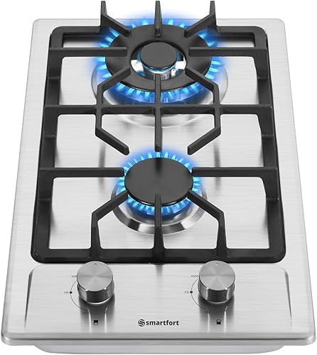 smartfort Cocina de gas integrada de 30 pulgadas, 5 quemadores sellados italianos SABAF de gas 3,9000 BTU, NGLPG convertible, estufa de gas de acero