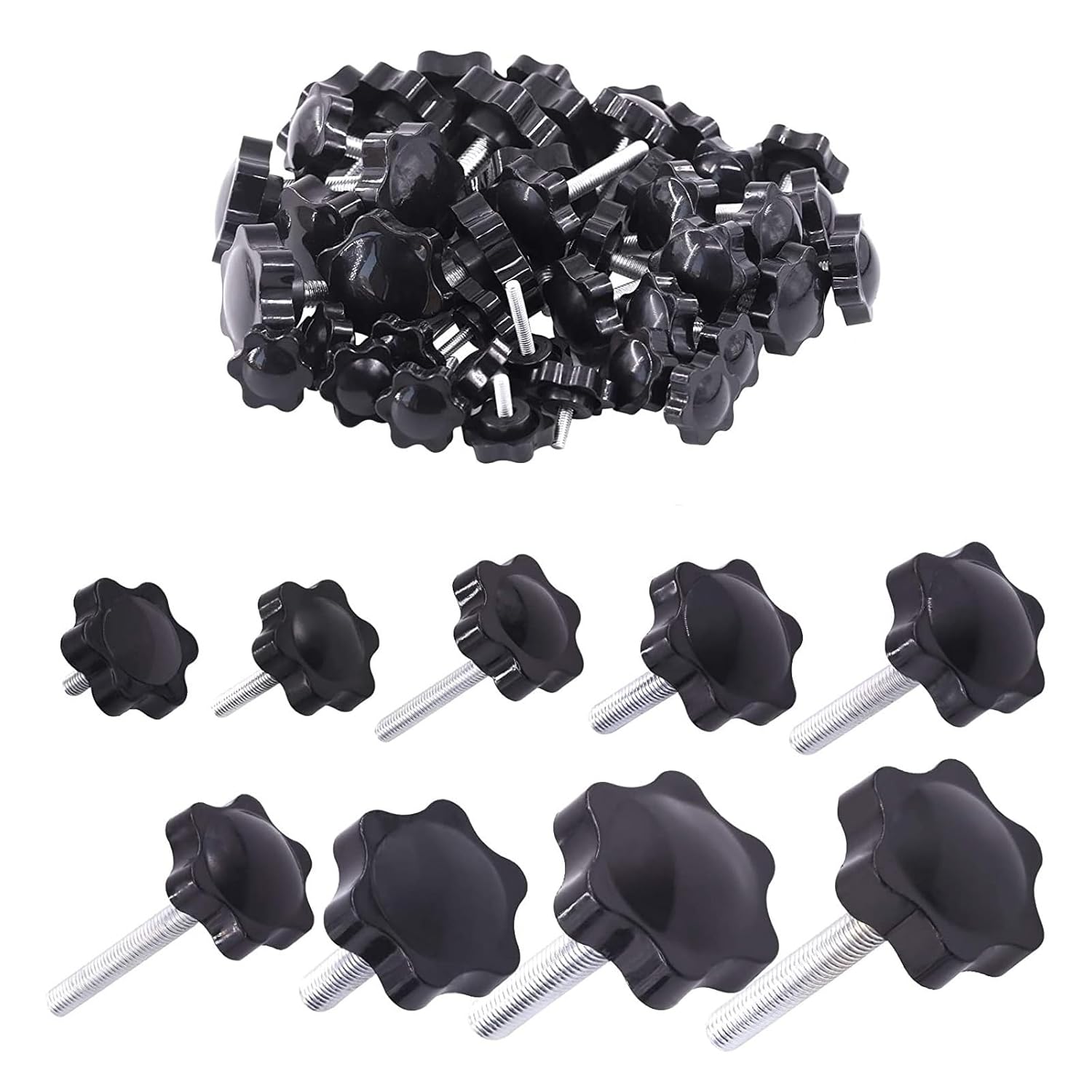 Screws Thumb Screws Star Shape Thread Clamping Handle Bolt Bakelite Hand Knob Tightening Screw Industry Equipment Plastic Steel