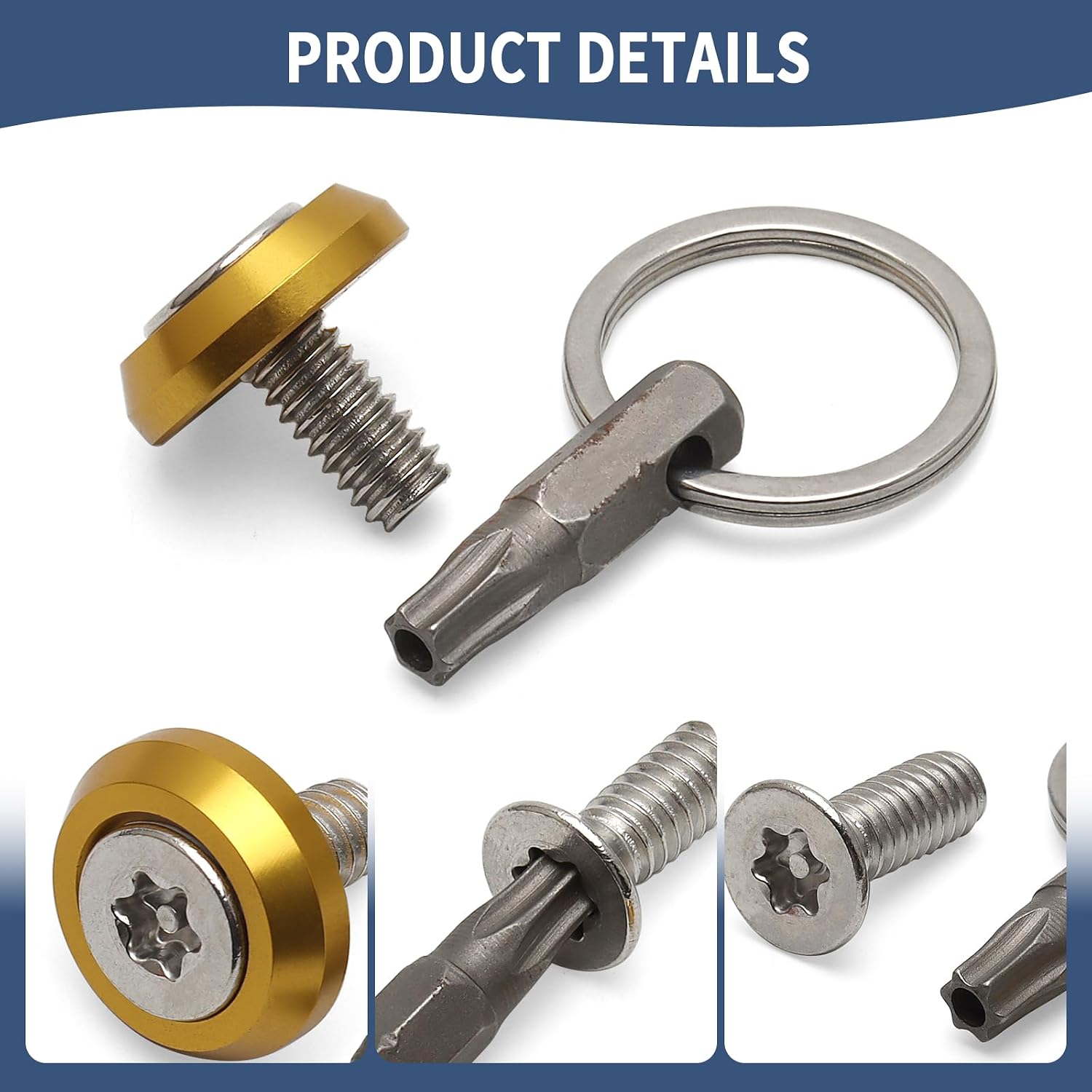1/4"-20 Thread Seat Bolt Screw Aluminum Fit For Harley 1996-2025 Touring Road Glide Road King Street Glide Ultra Glide Sportster Softail Dyna (Gold)