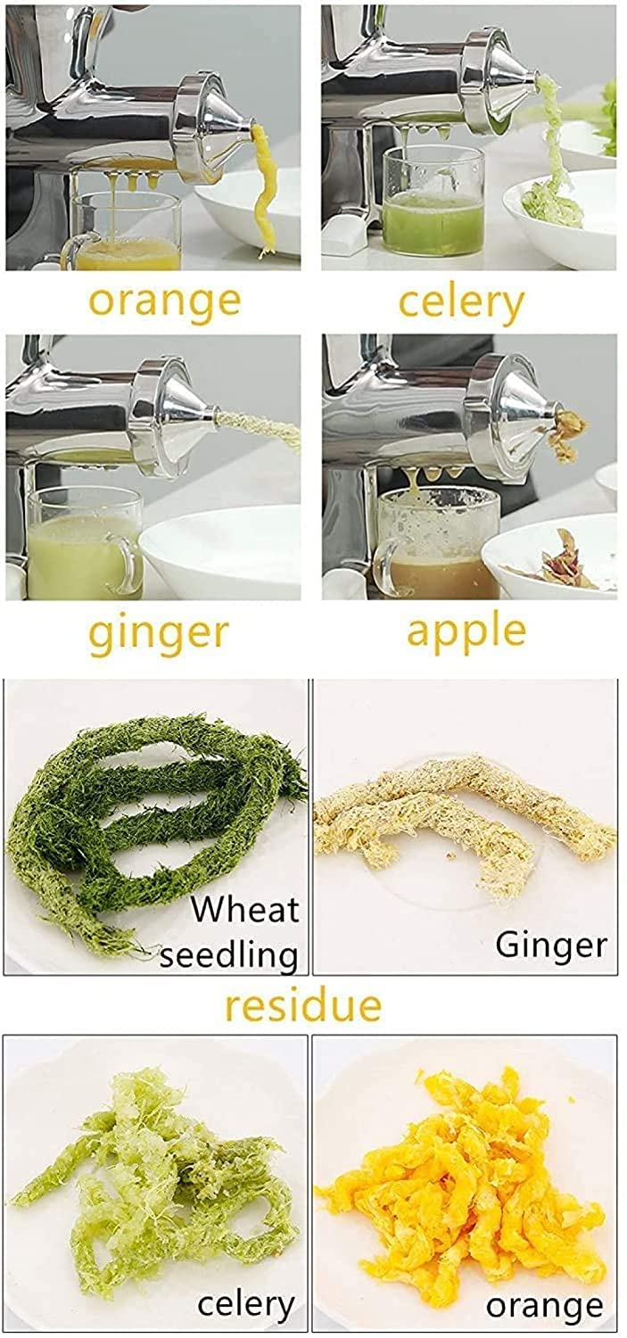 Exprimidor de Frutas y Verduras para el hogar, exprimidor de cítricos de Pasto de Trigo Respetuoso con el Medio Ambiente, exprimidor Lento de Granada de Jengibre de Frutas y Verduras