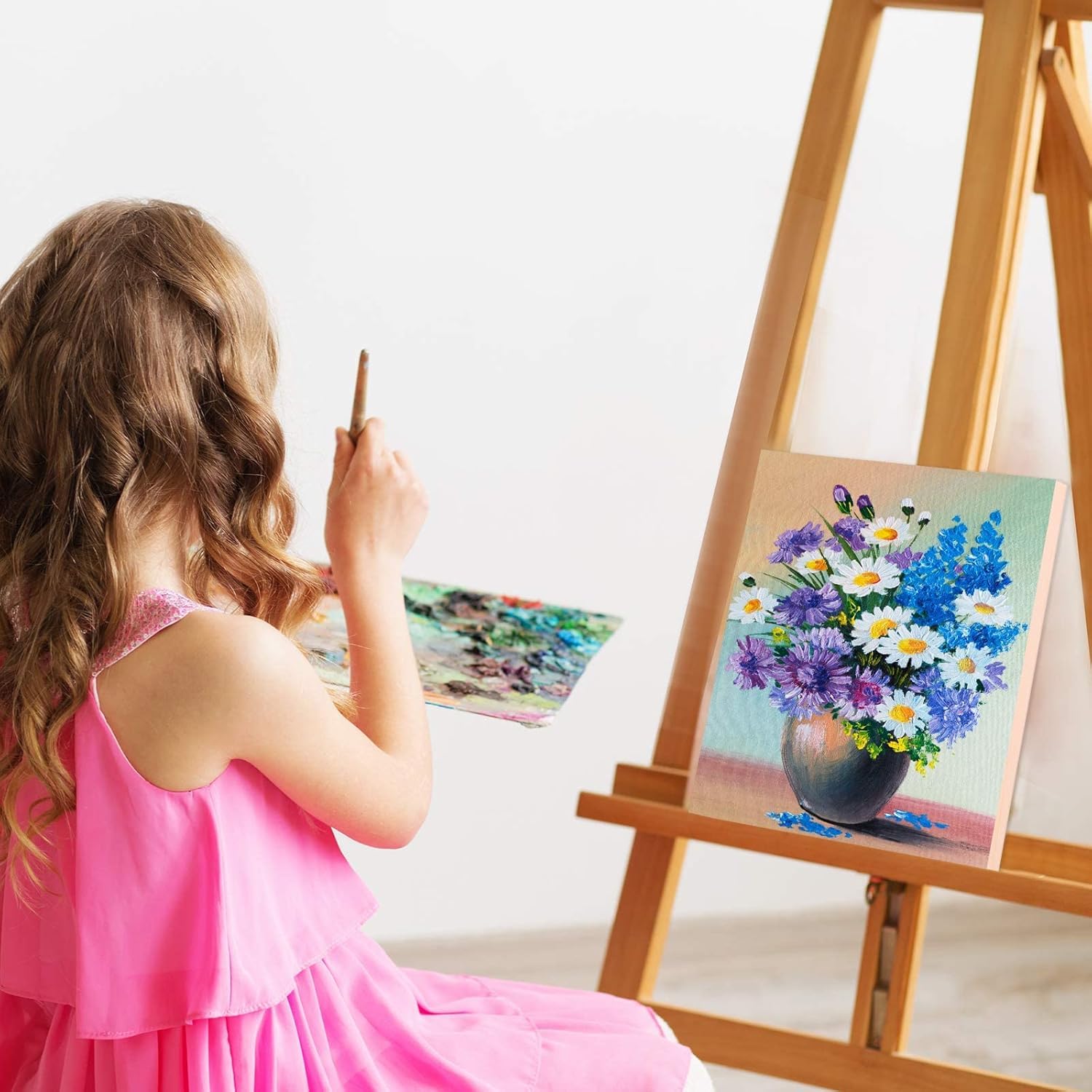 ADXCO 8 sztuk drewnianych paneli 20 x 20 cm, niedokończone drewniane płyty płócienne do malowania, nalewania, wykorzystania artystycznego z olejami, akrylami