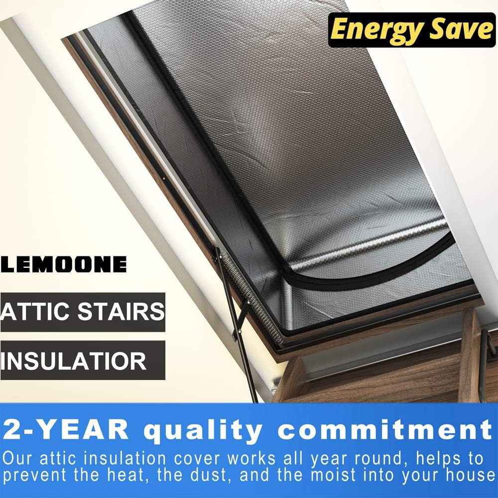 Attic Stairs Insulation Cover 25"x54"x11", Pull Down Ladder Attic Door Insulation Cover for Garage, Easy Use Installation Tool 400 Staples