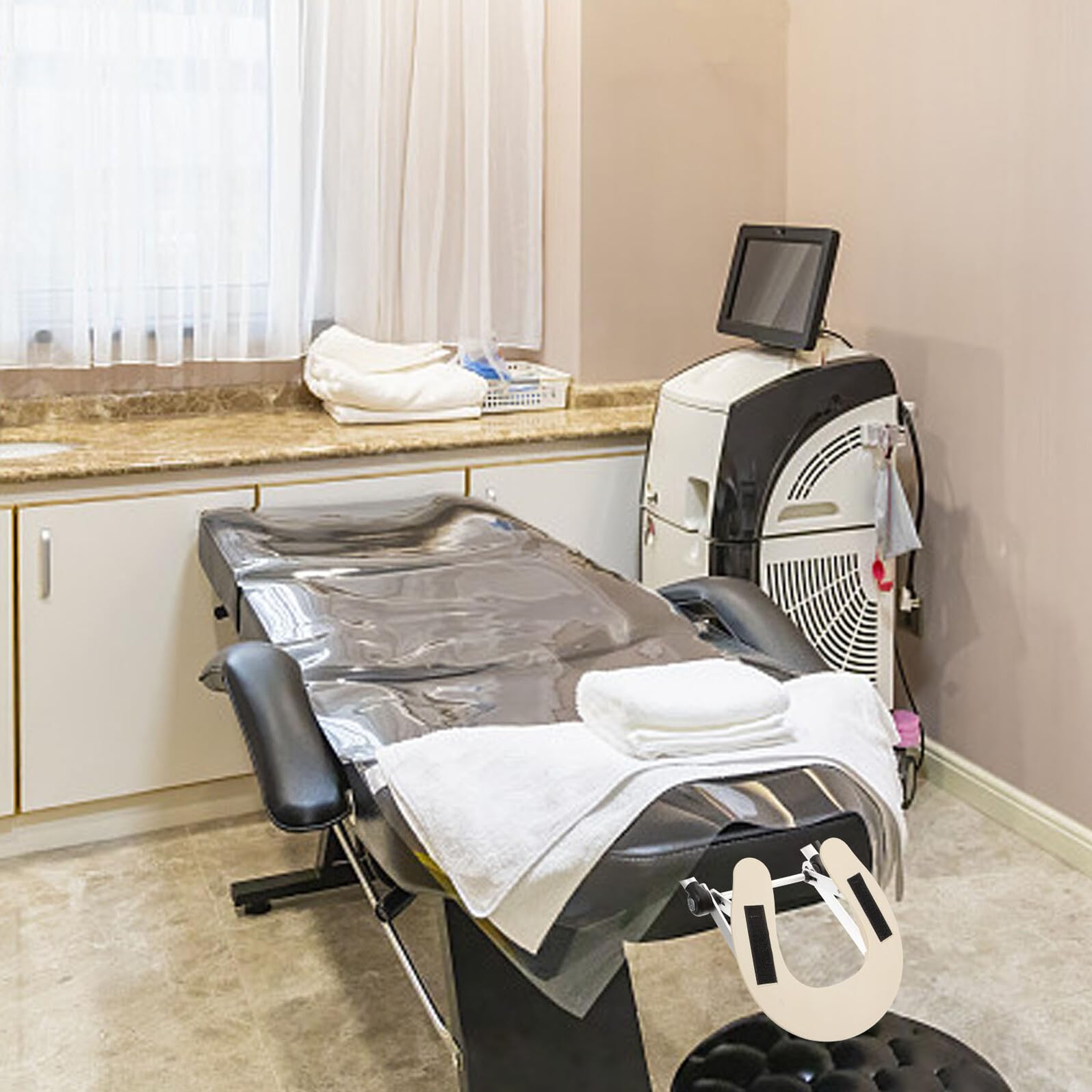 HANABASS Supporto Poggiatesta Poggiatesta Ergonomico e Confortevole Portatile per Lettino da Massaggio in Lega di Alluminio per Lettini da Bellezza e Cuscini Speciali
