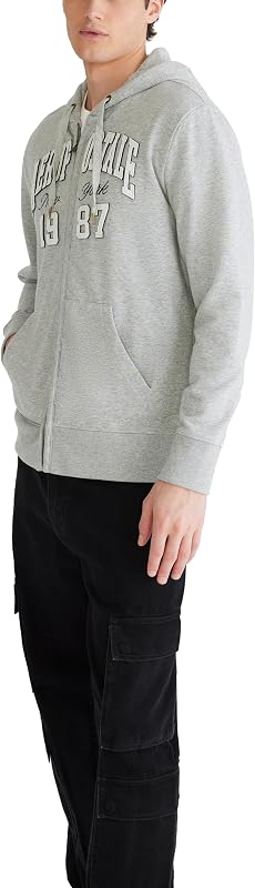 Aero Logo Full Zip Hoodie- Arch, Light Heather Grey, M image 3