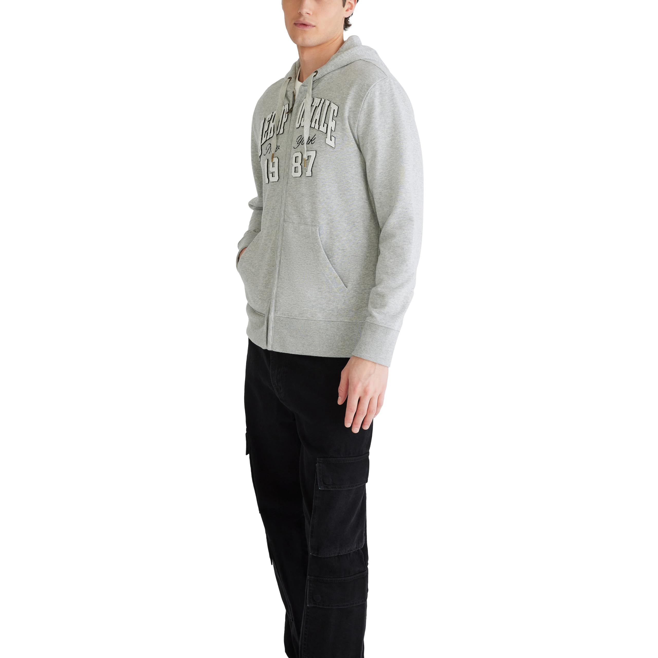 AEROPOSTALE Aero Logo Full Zip Hoodie- Arch Sudadera con Capucha Hombre