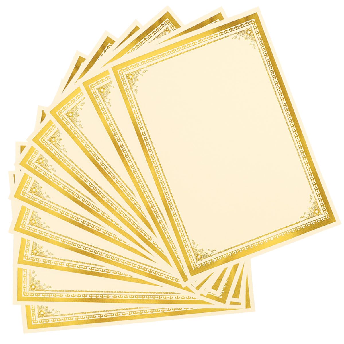 Zertifikatspapier Glattes Schreibpapier Blanko Zertifikatspapier zum Drucken mit goldenen Prägung Abschlussgeschenk 35 Blatt für Schulzeugnisse und Akademische Auszeichnungen