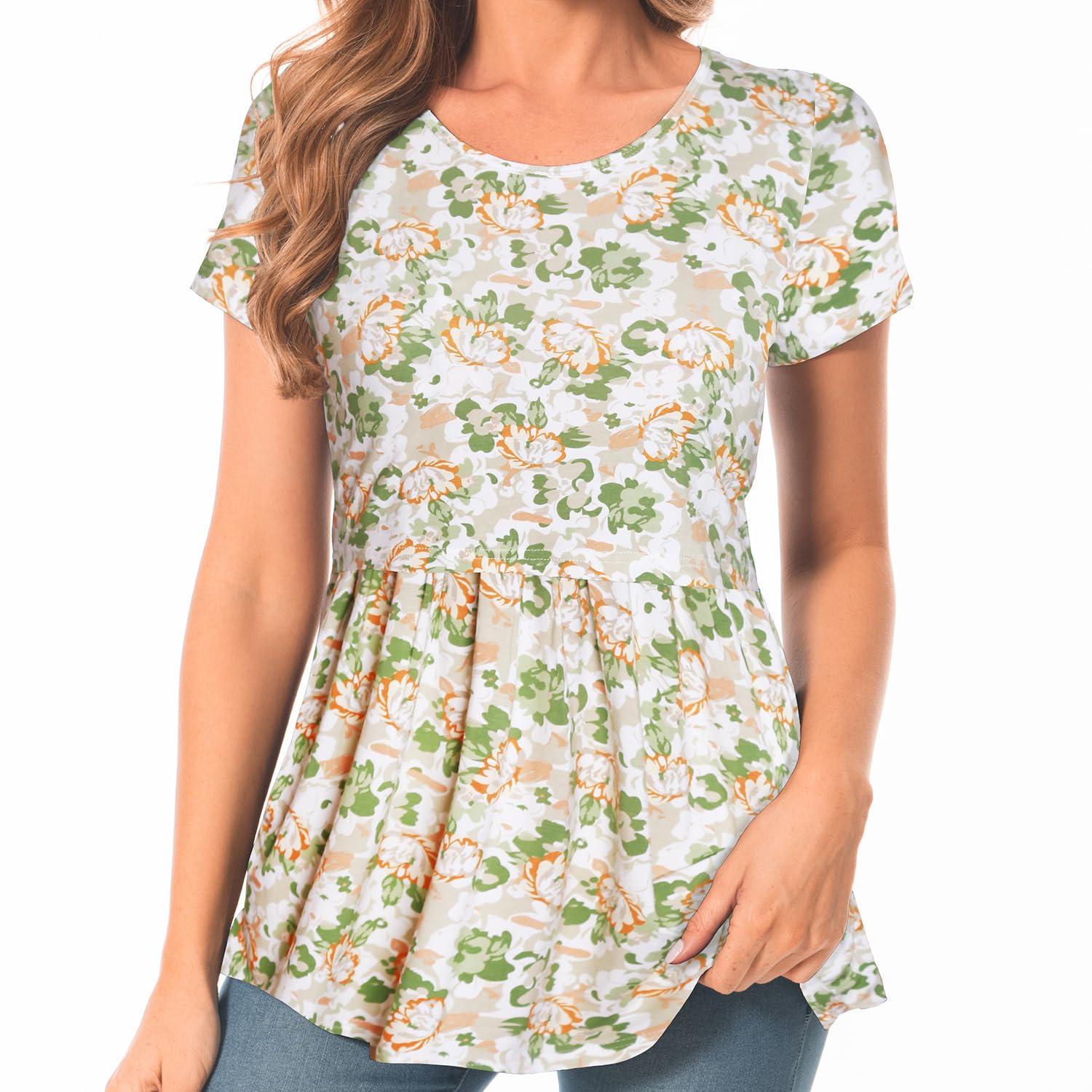 Bearsland Women's Nursing Tops Short Sleeve Scoop Neck Breastfeeding Shirt Maternity Clothes — view 15