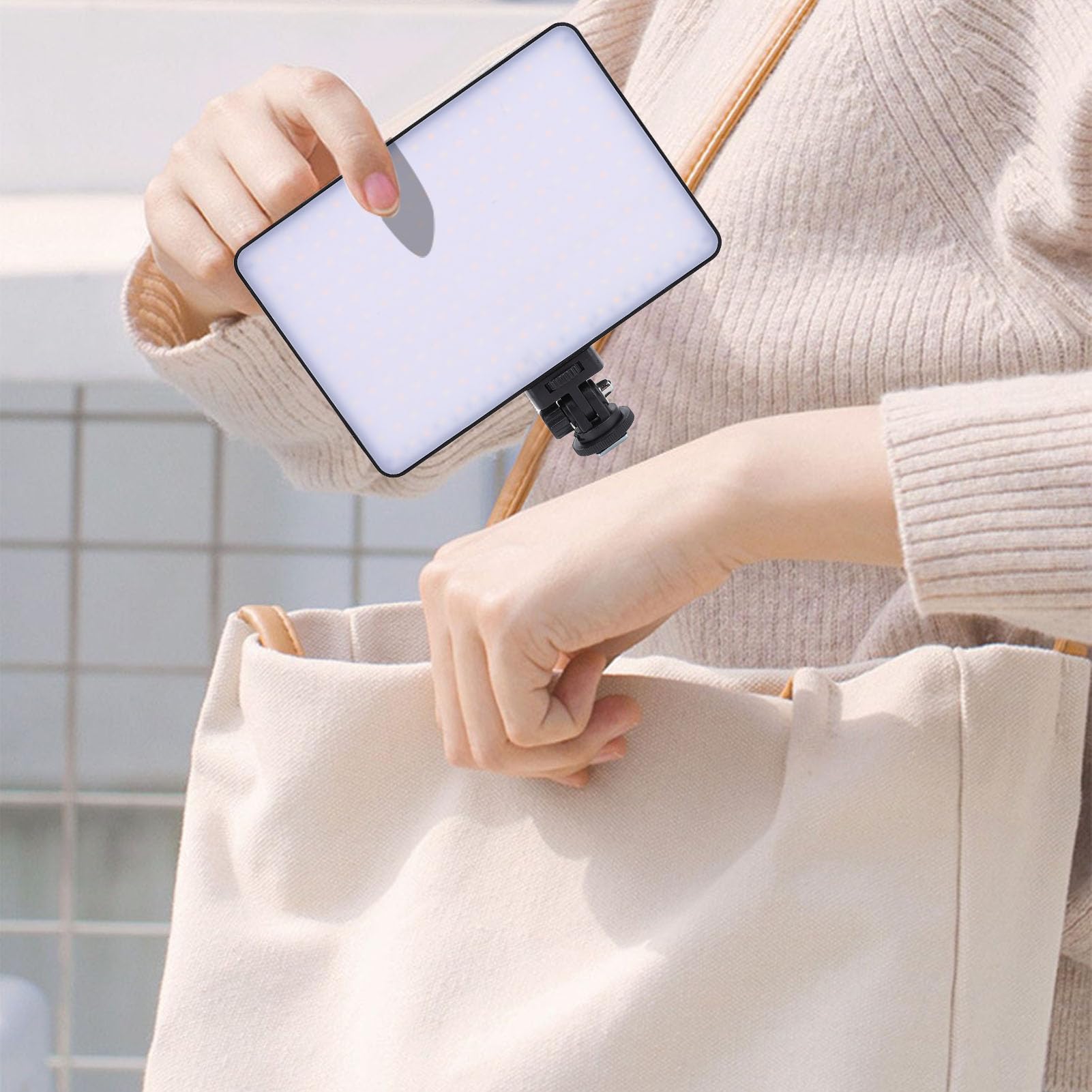 9 Pulgadas Luz para Teléfono con LED, Luz de Selfie Recargable de 4000 mAh, Luz de Relleno para Transmisión en Vivo y Fotografía, Temperatura de Color Ajustable 2700–6500K