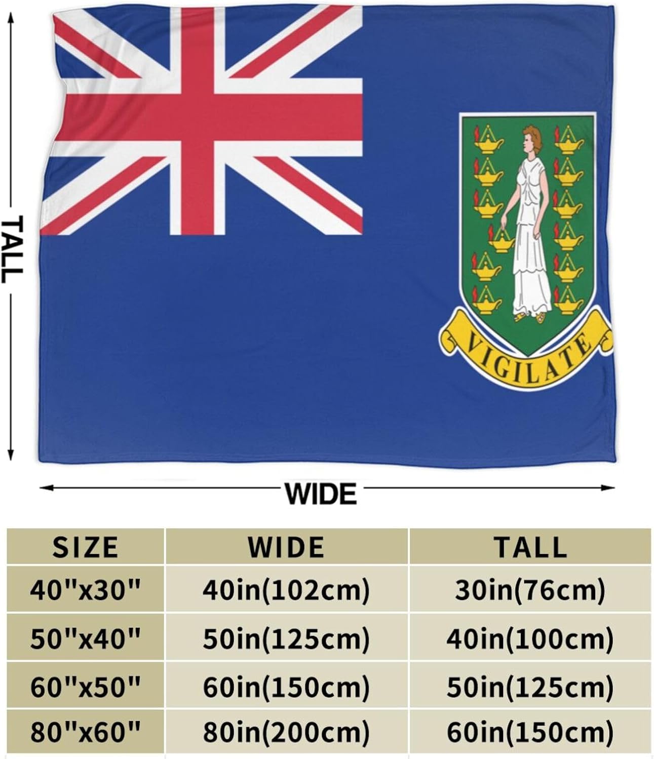 Flag of British Virgin Islands Soft Flannel Blanket Luxury Fleece Bed Blanket Throw Blanket for Sofa Chair Bed for Couch Living Room