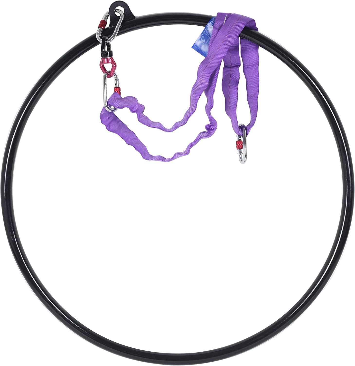 PRIORMAN Aerial Lyra Hoop Kit with Rigging Diameter 85cm 32mm Onyx Black Sports