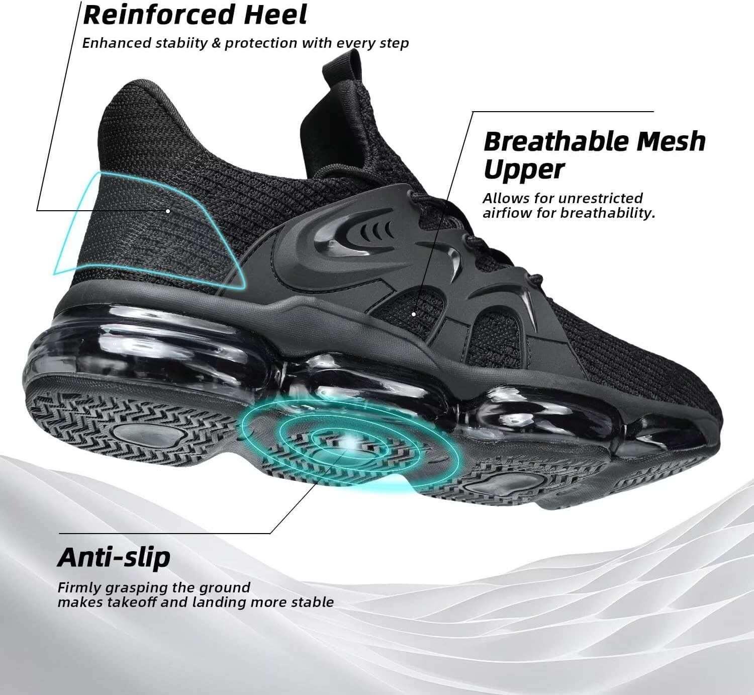 Wrezatro Mens Running Shoes Breathable Walking Tennis Casual Non Slip Comfort Work Fashion Basketball Sneakers Trainers
