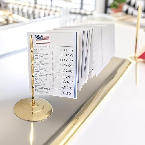 Miniatura 3 de Soporte de recibos de escritorio, tenedor de recibo de billetes con punta de pico de boleto de acero inoxidable (dorado)