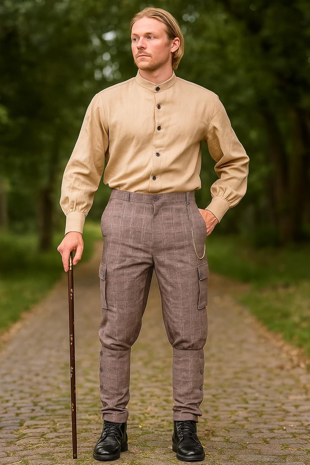 ThePirateDressing Steampunk Victorian Cosplay Costume Mens Airship Pants Trousers - Image 3