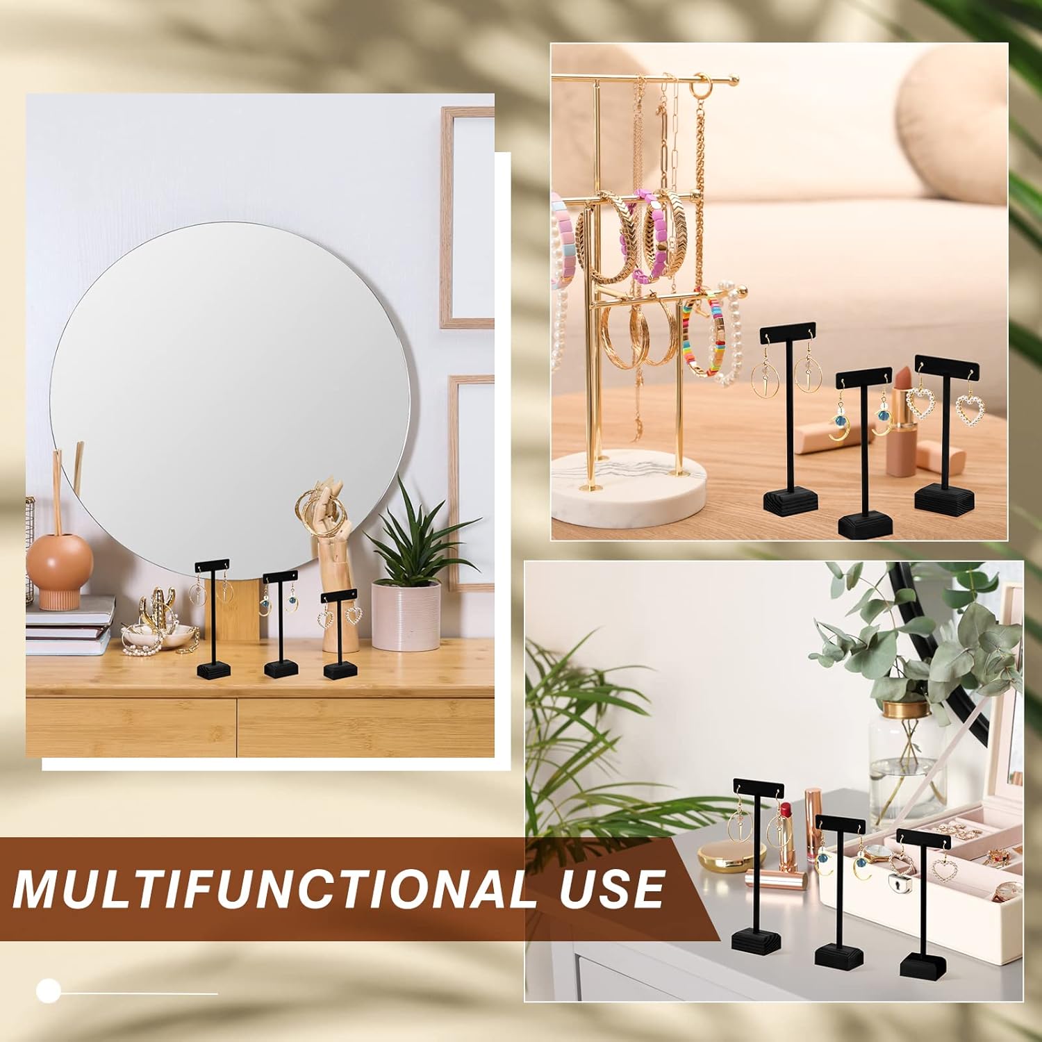 Marsui Earring Display Stands for Selling Set Wooden T Bar Jewelry Display Stand Holder for Necklaces Bracelet Showroom Trade - Image 6