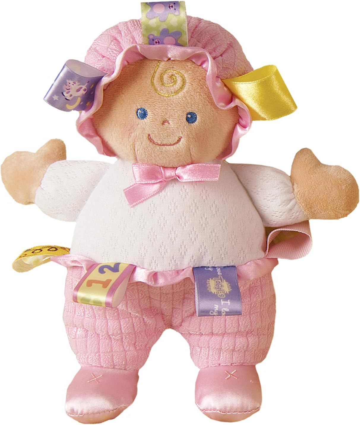 Taggies Baby Doll Huggable Plush Soft Toy with Sensory Tags, 8-Inches, Cutie
