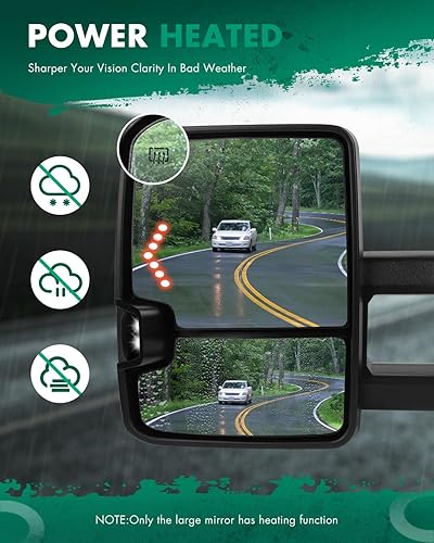 Miniatura 36 de SCITOO Espejo de remolque plano superior de repuesto con lente de espejo lateral izquierdo del conductor compatible con 1988-1998 para Chevy