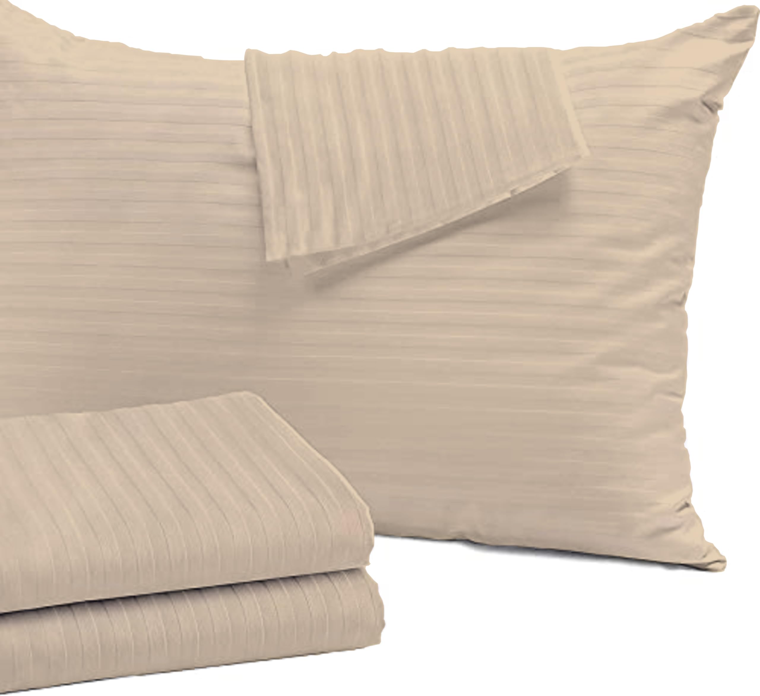 COMFORT LIFE 210TC Cotton Pillow Cover Set of 2 Pieces, Small Size - 16inch X 24inch, Beige Color | Striped Pillow Cases | Ultra Soft Satin Stripe Pillow Covers.-image-39
