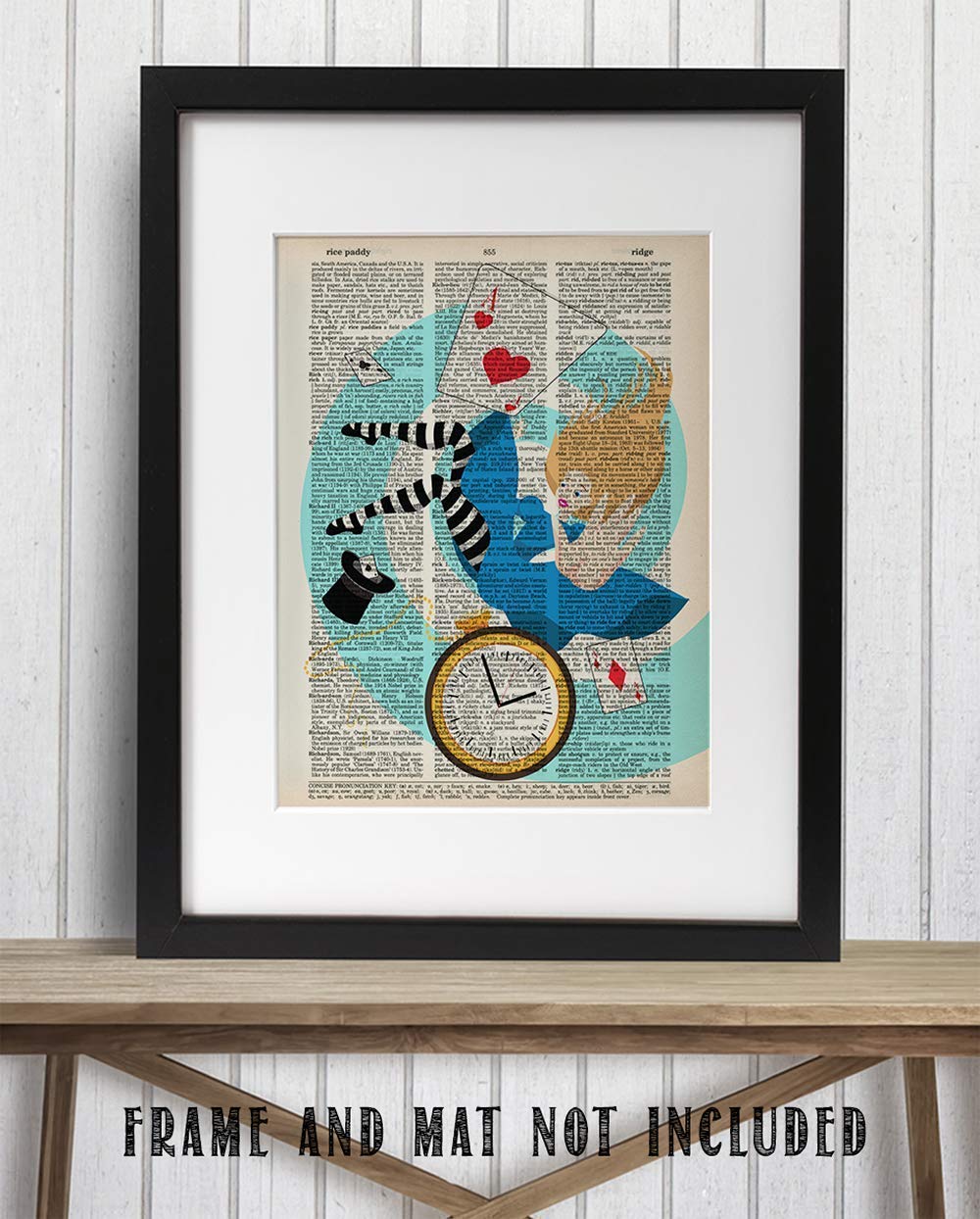 Upcycled Dictionary Art - - Classic Office and Home Decor, Library Water Color Wall Art, Animal Print Vintage Book Page Bedroom Decoration, 8.5x11 Unframed Art Poster: Alice Falls