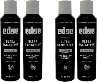 Edge Ultra Sensitive Fragrance-Free Shave Gel with Colloidal Oatmeal, 7oz Pack of 4 – Soothes Dry Skin & Reduces Irritation