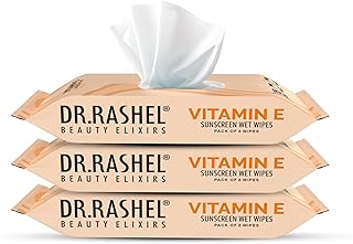 DR.RASHEL Vitamin E Sunscreen Wipes | SPF 15 Sun Protection | With Vitamin E | Moisturizing &amp; Nourishing | UV Protection W...