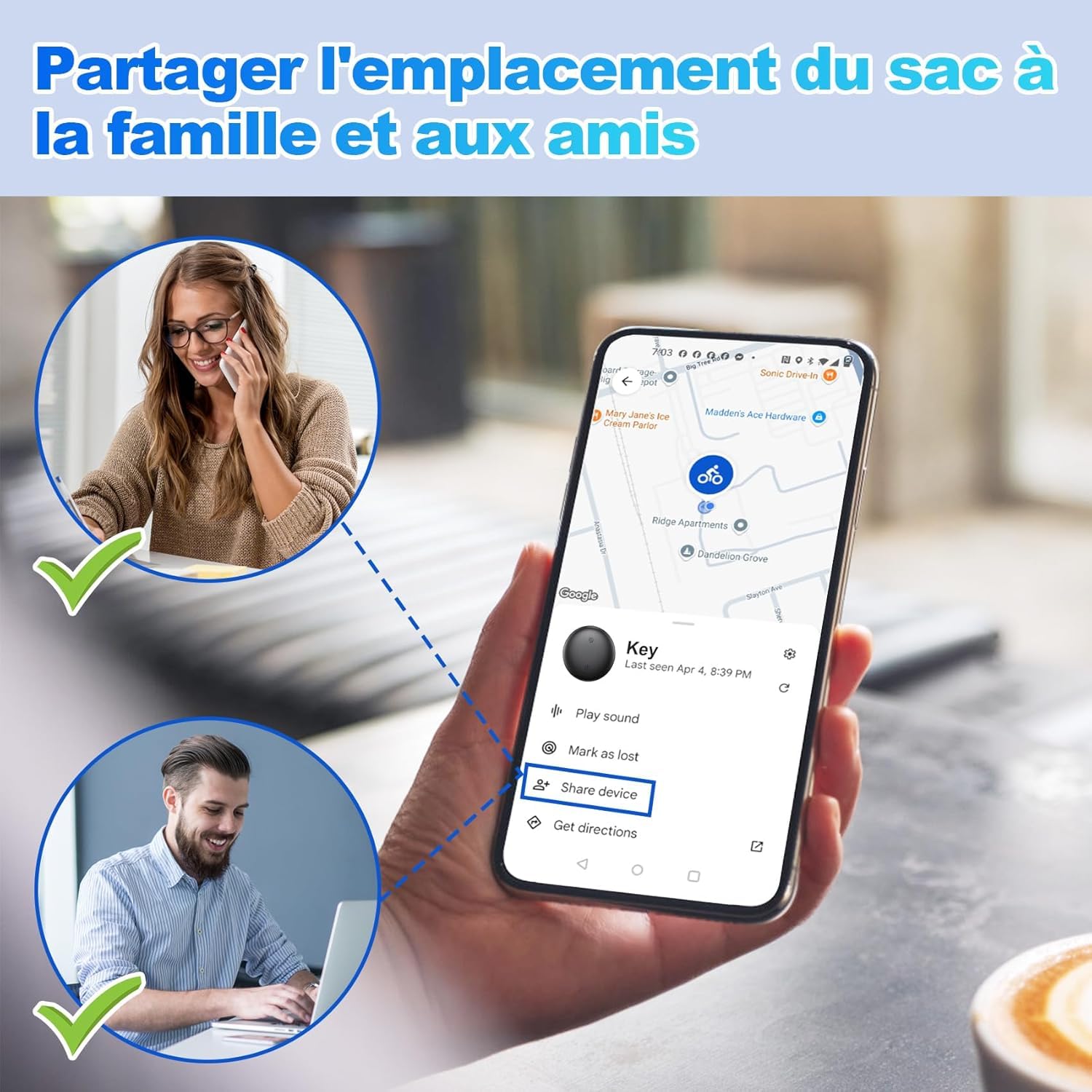 Comfexia Traceur GPS sans Abonnement,Compatible Android & iOS