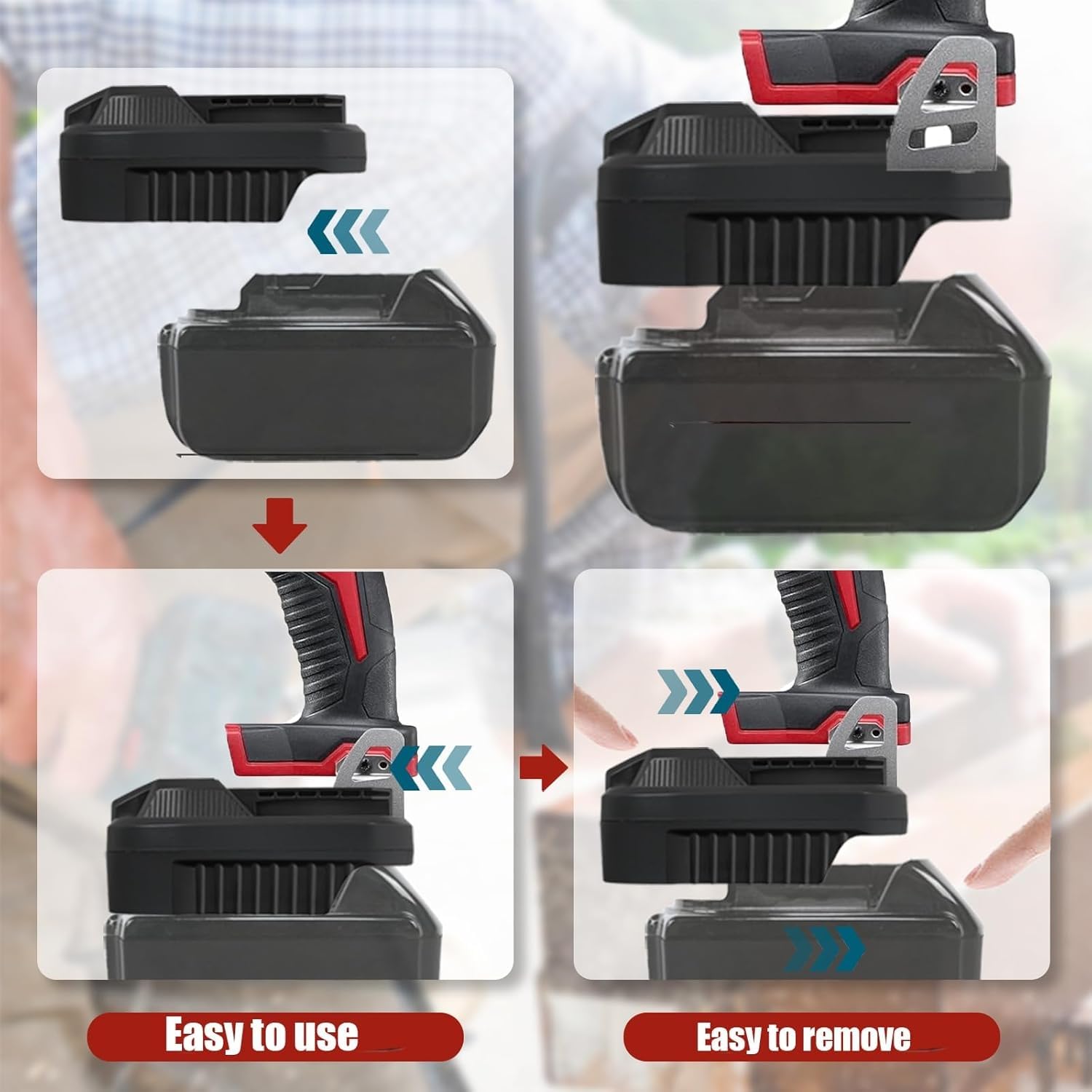 Adaptador de batería Milwaukee a Makita (para batería Makita de 18 V, funciona para herramienta M18)