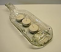 Vista 4 de Libélula en relieve poco profundo tazón o plato para servir botella de vino transparente