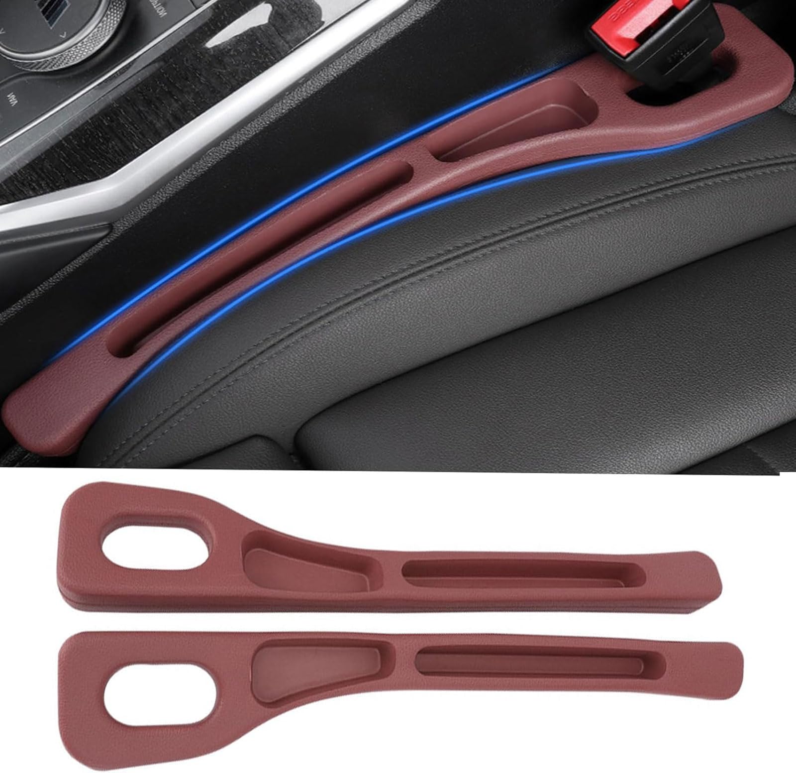 Ggoin C Red 2Pcs Car Seat Gap Filler For Nissan Qashqai Ⅱ J11 2013-2021, Stop Things From Dropping Drop Blocker Car Accessories Suitable For Most Cars,