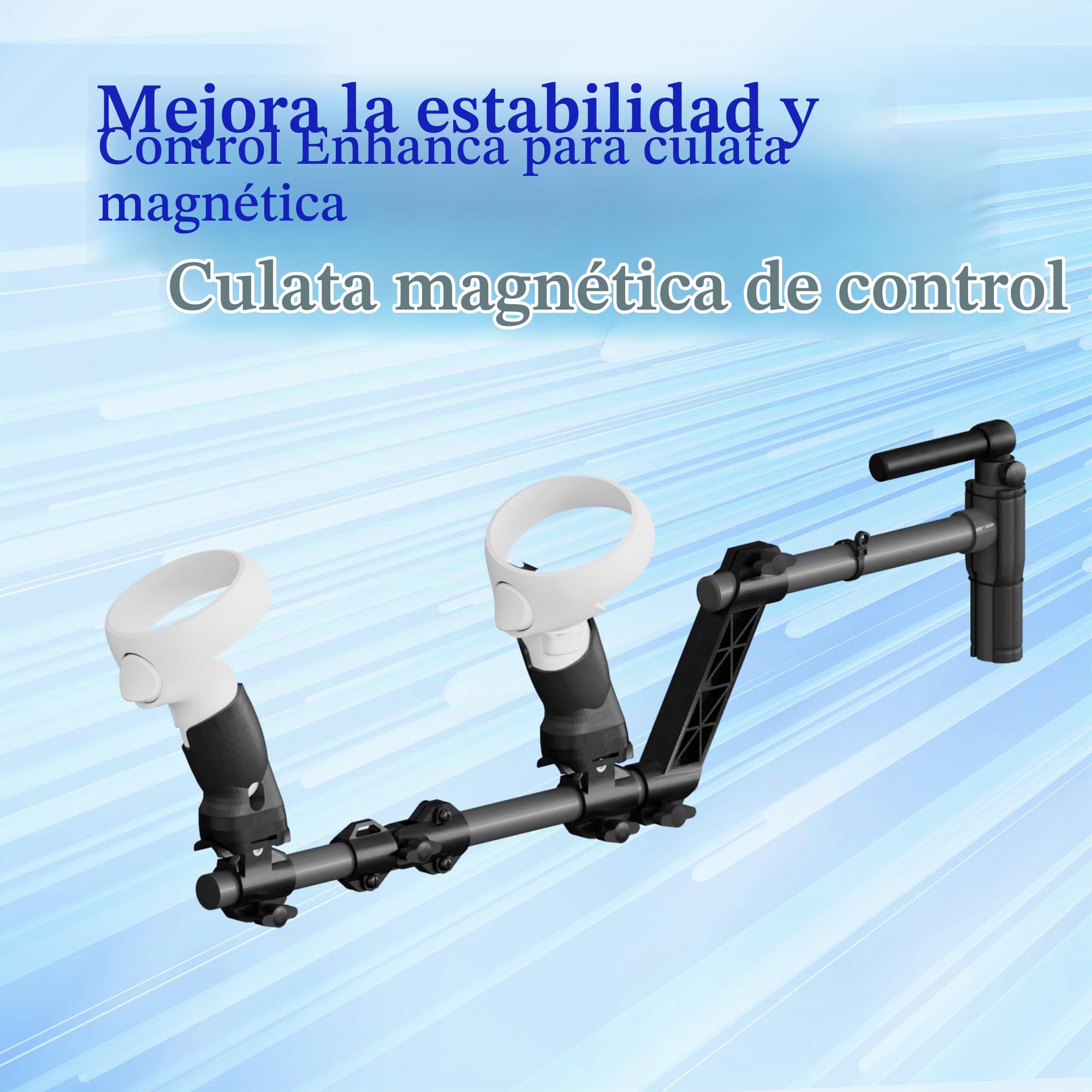 Culata Magnética VR para Quest 2, Ligera con Fijación Rápida | Telescópico Ajustable en Longitud y ángulo, 530g Material de Grado Aeroespacial, Liberación y Agarre Firme para Juegos VR