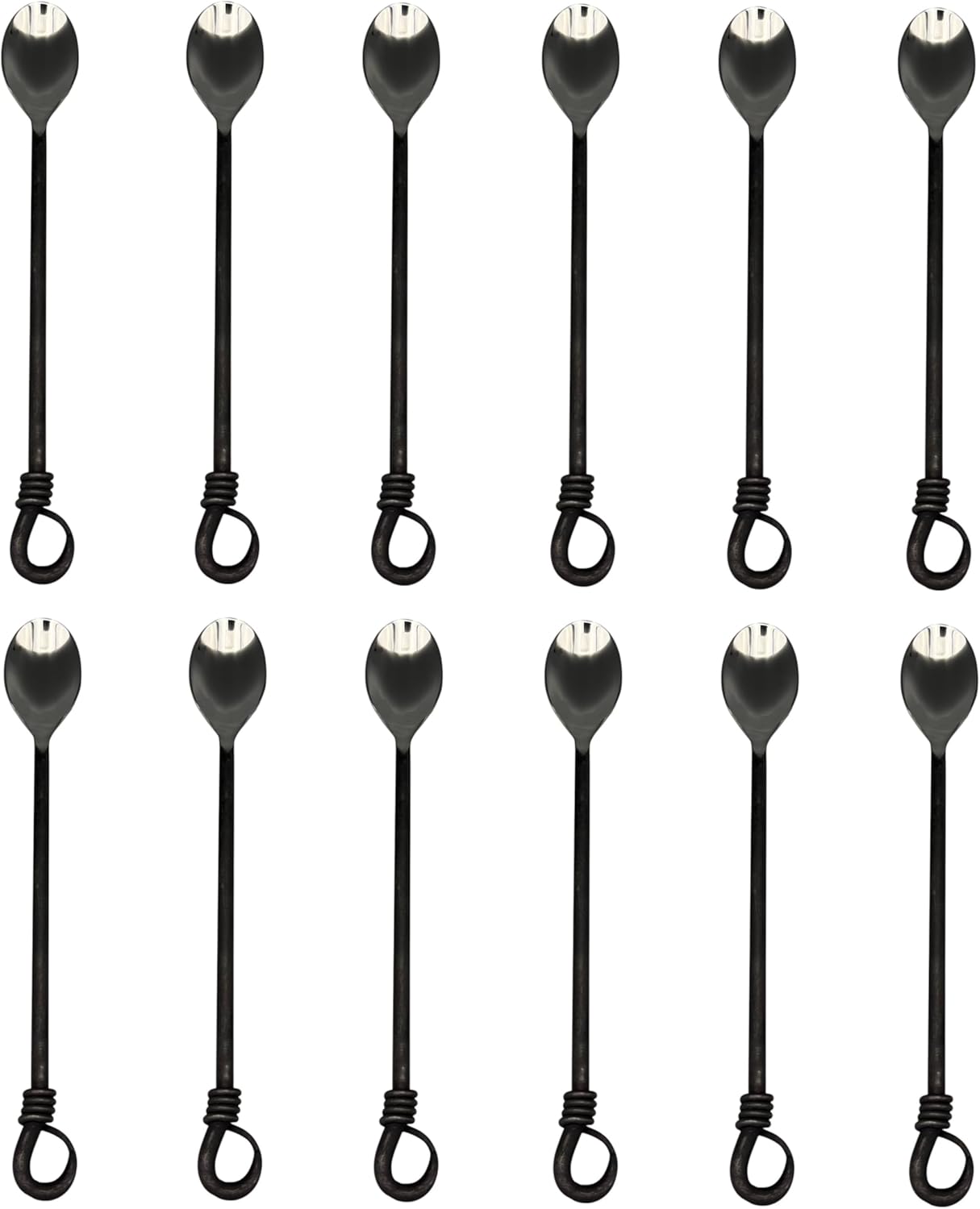Gourmet Settings Twist N Shout 18/10 Stainless Iced Beverage Spoon (Set of Twelve)