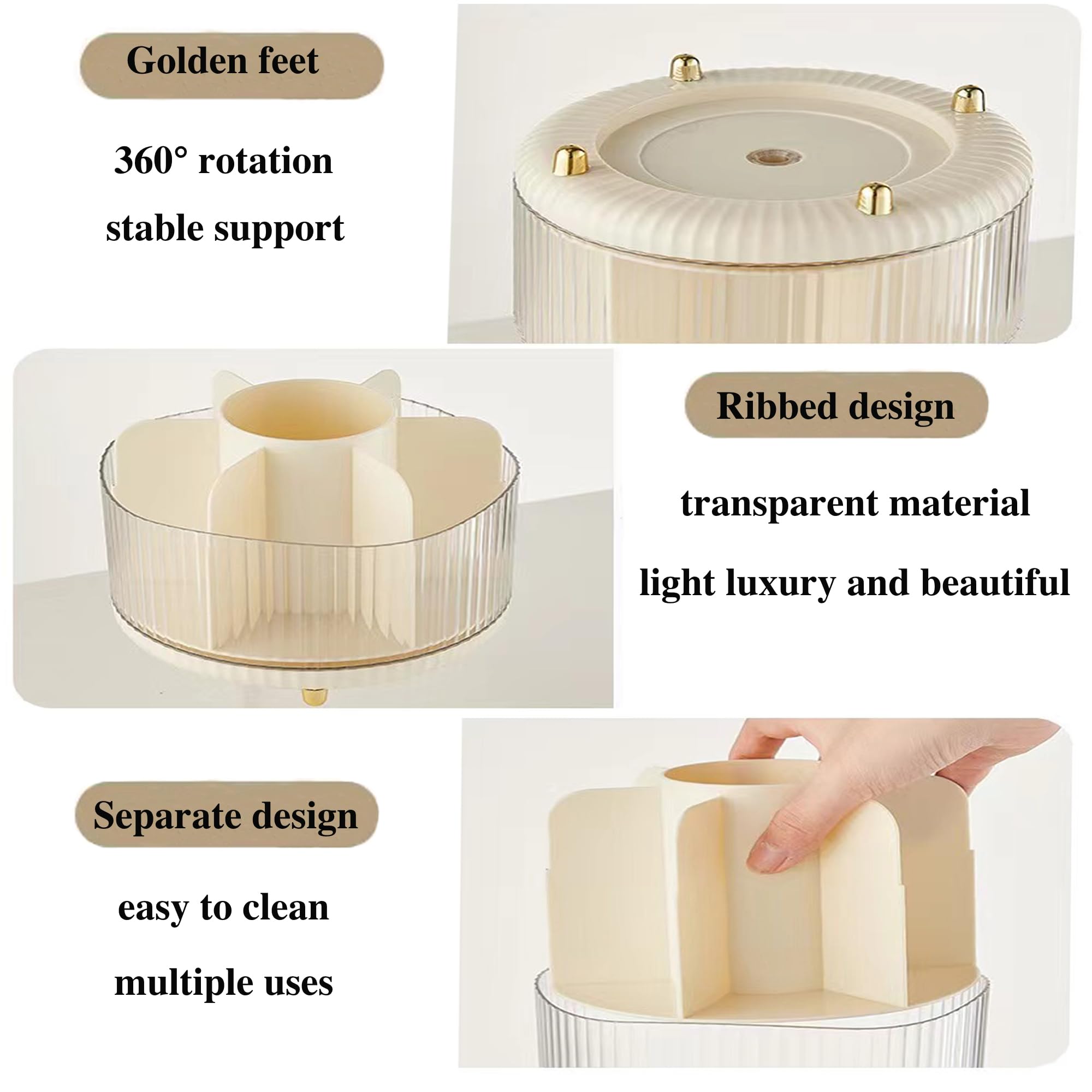 360° Drehbarer Make-up-Pinselhalter Mit Deckel – Staubdicht, Grün, Perfekt Für Schminktisch, Badezimmer Oder Schlafzimmer