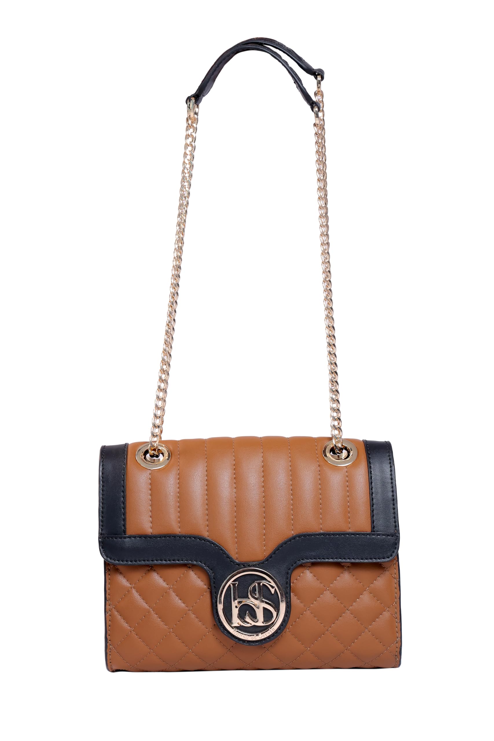 SEREIN HOS tan & black Buckle women's Sling Bag