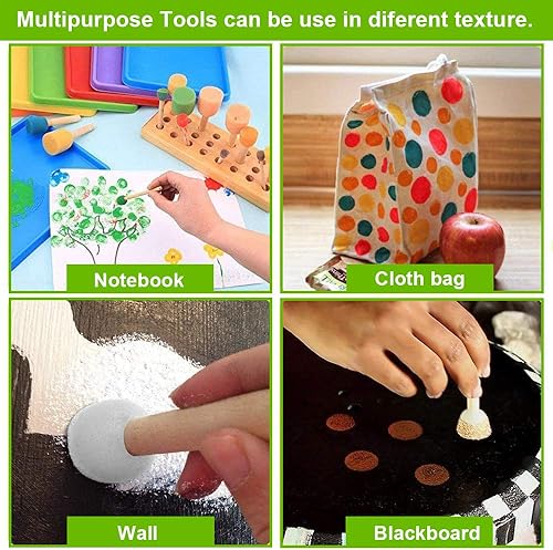 Miniatura 5 de conda Paquete de 50 pinceles de espuma de 0.5 a 2 pulgadas de diferentes tamaños, juego de pinceles de pintura con mango de madera, ligero,