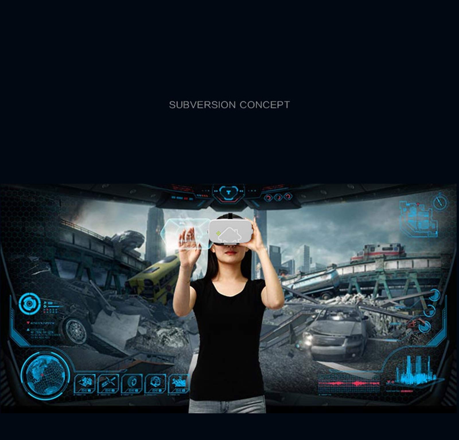 Occhiali Virtuali 120°FOV Realtà Virtuale Visore per Film e Giochi 3D, Virtual Reality Occhiali Compatibile con iPhone/Android