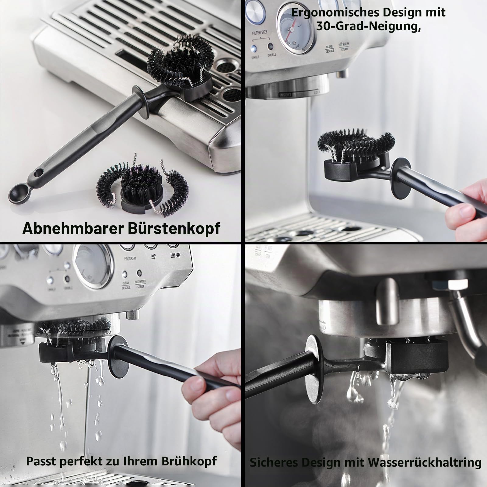 Reinigungsbürsten-Set für Espressomaschinen mit Siebträger-Reinigungsscheibe (51mm Brush and Disc)