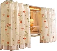 Vista 24 de Cortinas de gasa bonitas genéricas para litera con dosel de cama con encaje, 2 paneles, aguacate