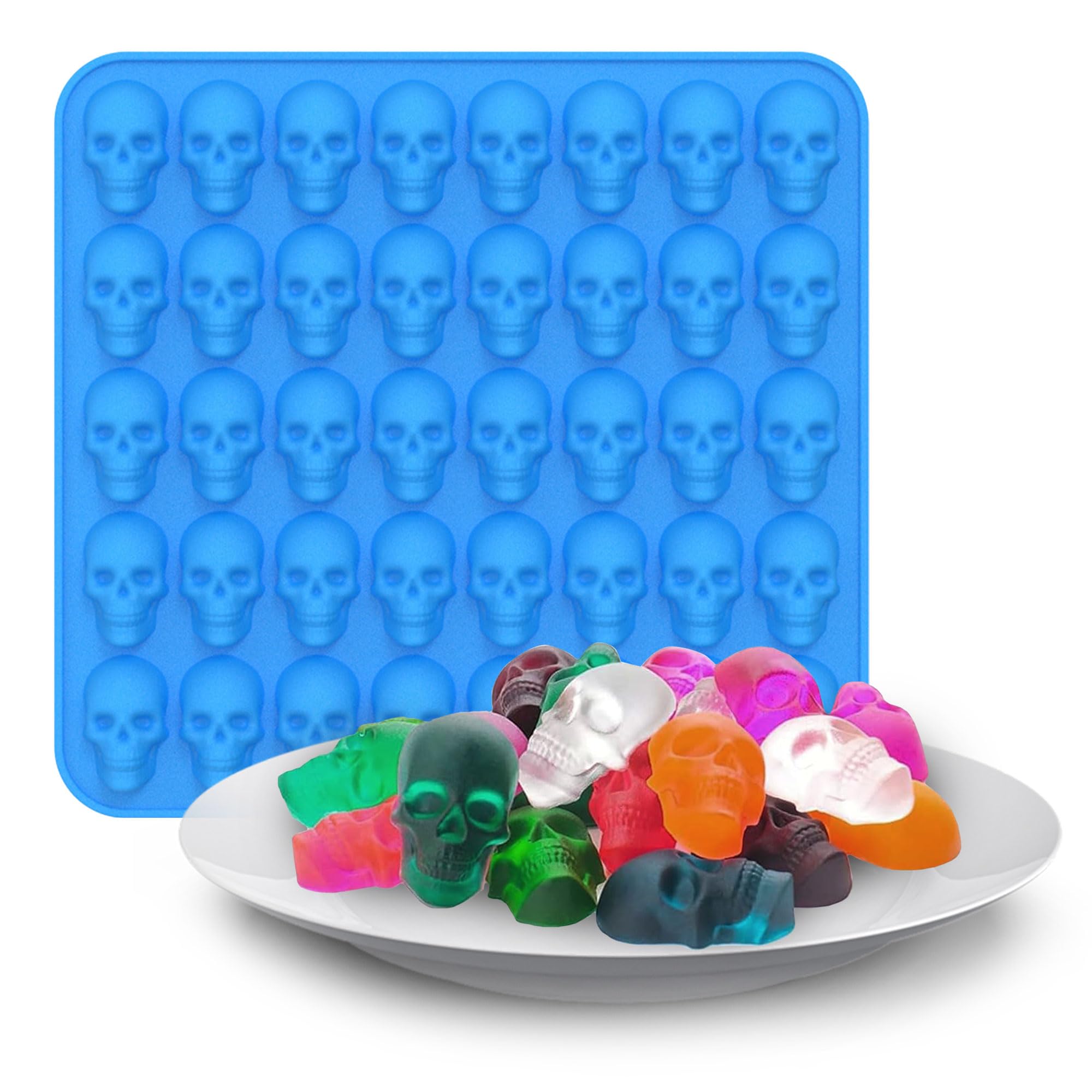 Totenkopf Silikonform 2 Stück - Halloween Form Für Schokolade & Süßigkeiten