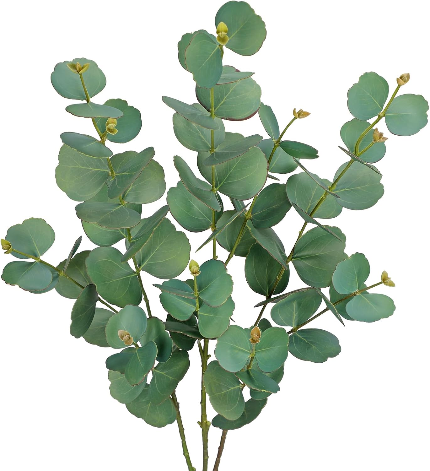 33.8" Tall Faux Eucalyptus Stems Real Touch Artificial Greenery Stem, Faux Eucalyptus Stems Silver Dollar Leaves, Fake Greenery Stem for Bridal Wedding Bouquet Vase Table Centerpiece Decor 6Pcs