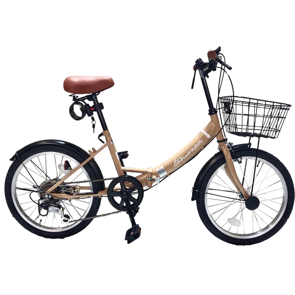 折りたたみ自転車 20インチ カゴ/6段変速/泥除け付き 折りたたみ自転車 20インチ カゴ/6段変速/泥除け付き 自転車 20