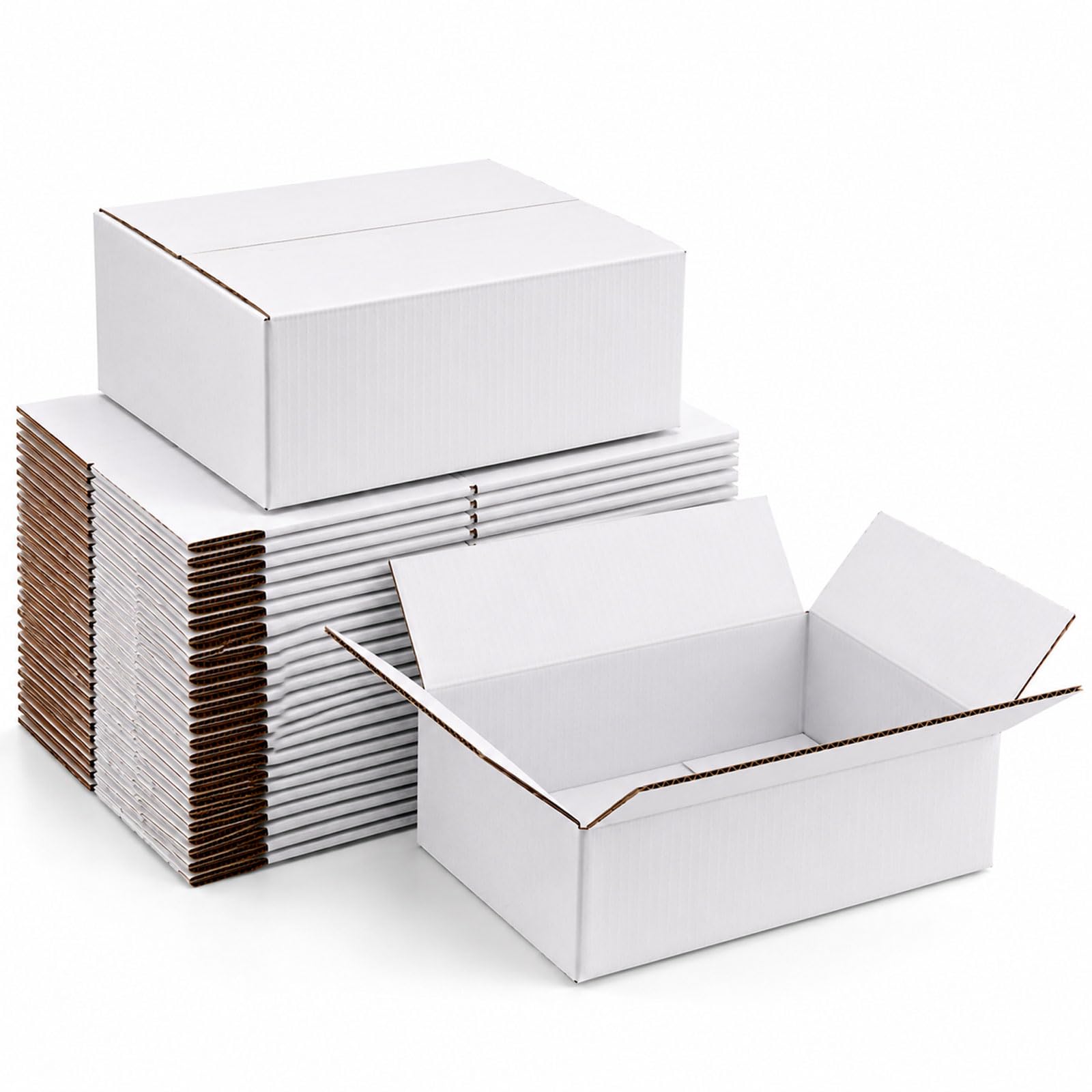 Yidomto 10x10x4 White Shipping Boxes - 25 Pack Small Corrugated Cardboard Mailer Boxes for Packaging, Mailing, Gift Giving | Sturdy, Recyclable, Perfect for Small Business Supplies, Ecommerce